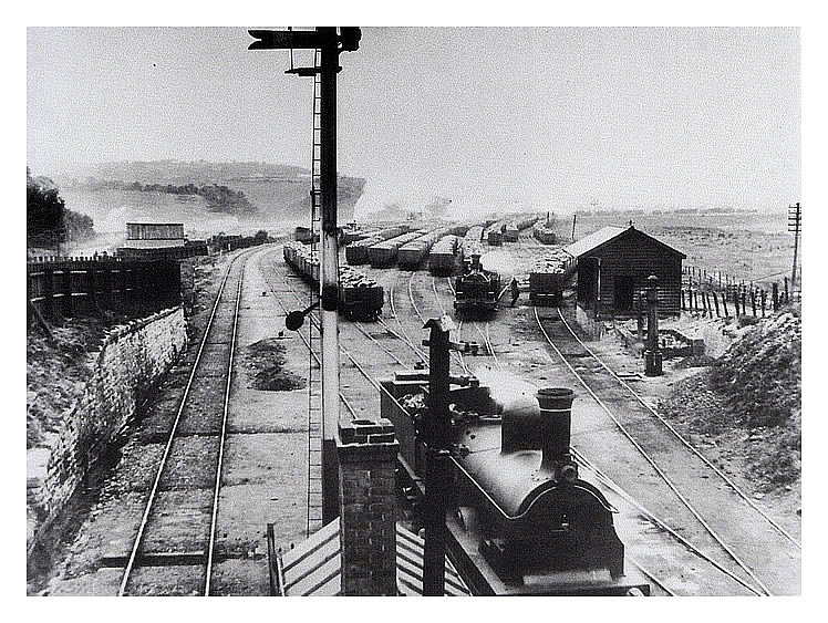 The sidings at Llandough in the late 1880's as seen from Penarth Dock and Harbour Station.