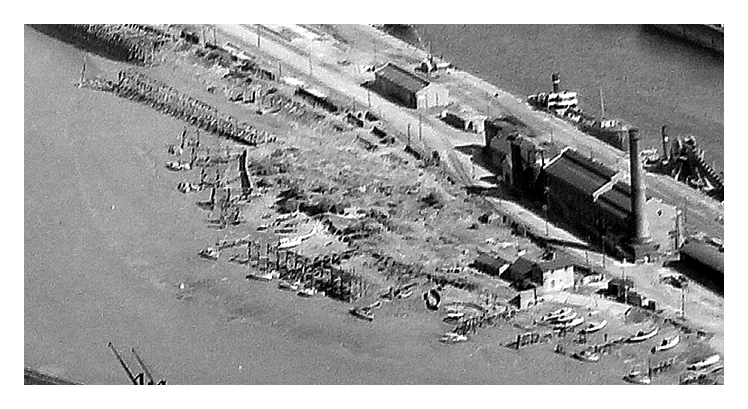 1949 or 1950 - An ariel photograph attributed to H. Tempest Limited of the Ely Tidal Harbour and Penarth Dock.