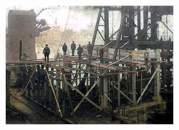 Construction of ferro-concrete staging at number 12 tip Penarth Dock