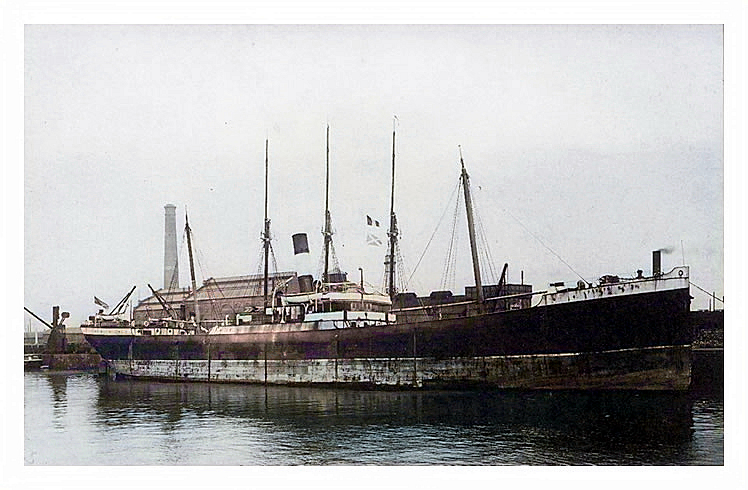 s.s. 'Orozco' moored beside the hydraulic house on the north quay of Penarth Dock