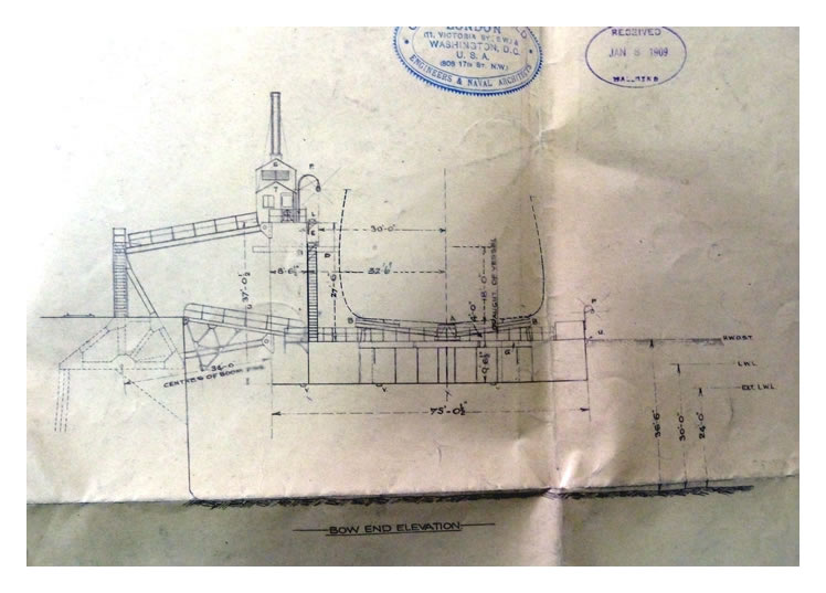 End elevation of Penarth pontoon