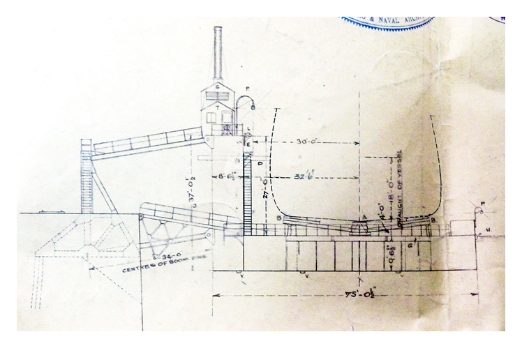 End elevation of Penarth pontoon