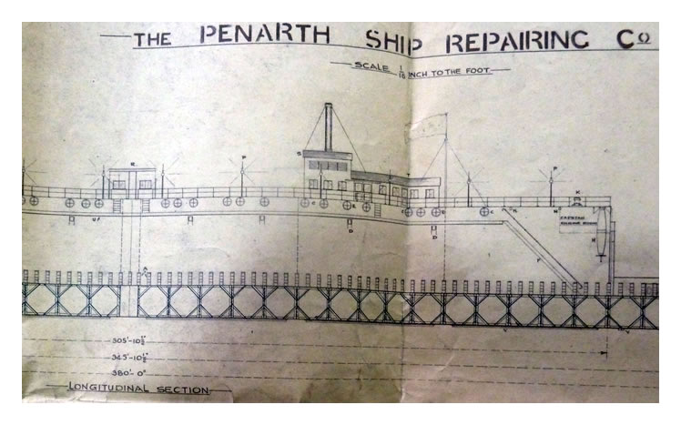 Front elevation drawing of Penarth Pontoon