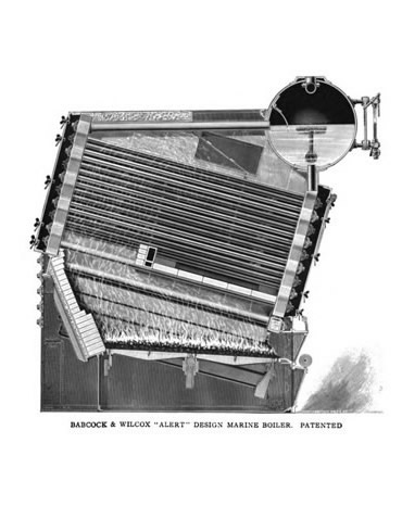 The Babcock & Wilcox 'Alert' Design Marine Boiler. Patented.