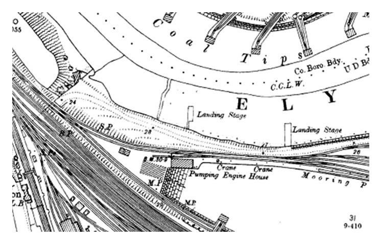 Map of Penarth Dock showing Pumping Engine House