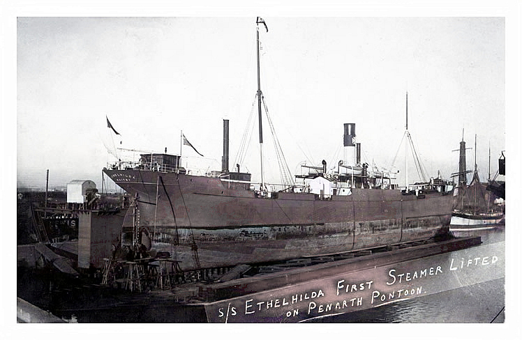 'Ethelhilda' on the Penarth Pontoon - 1910