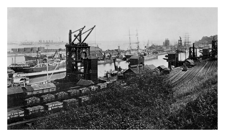 View of Penarth Dock and Pontoon c.1913