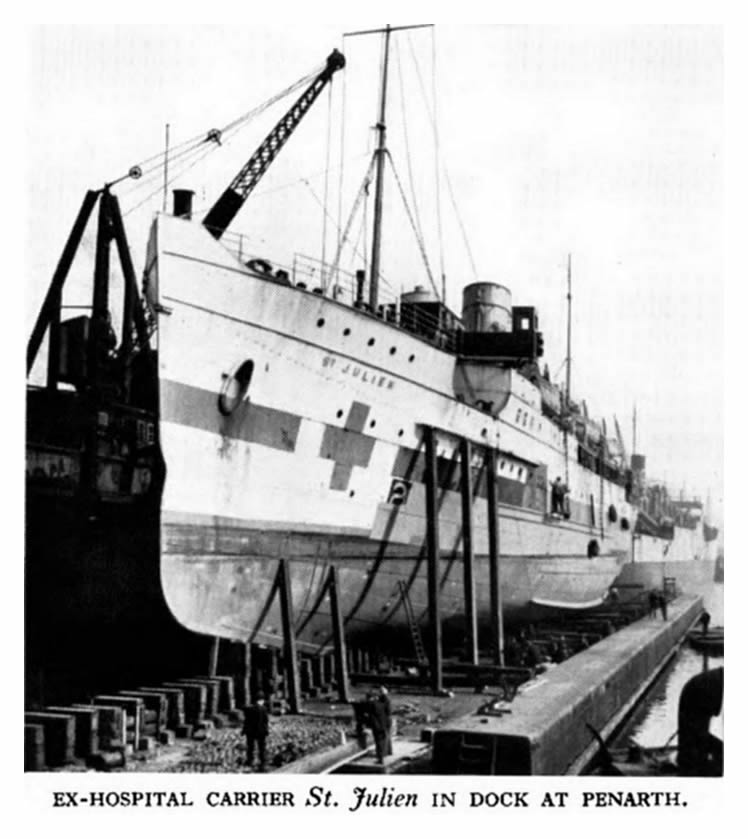Ex-hospital carrier St. Julien in dock at Penarth.