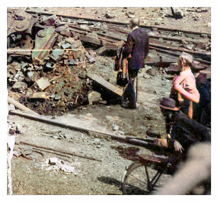 Viewing the damage at Penarth Dock 1941