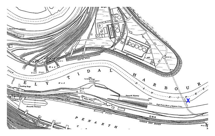 map of location of wreck of s.s. Lunan