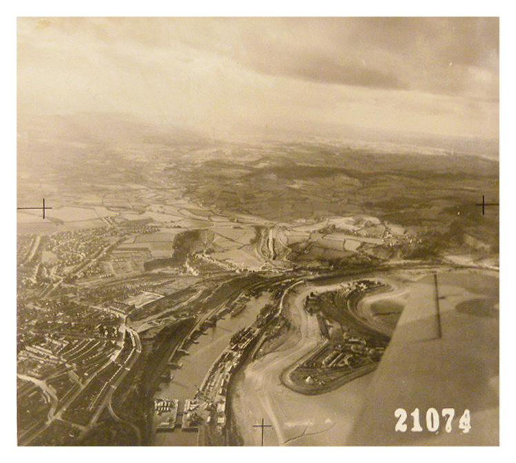 1944 - An RAF aerial photograph taken by the 'Camouflage Unit' above Penarth Dock. 
