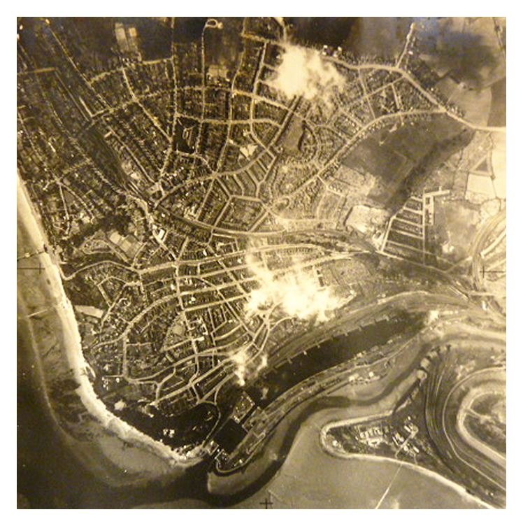 1944 - A high altitude RAF aerial photograph taken above Penarth Dock. 