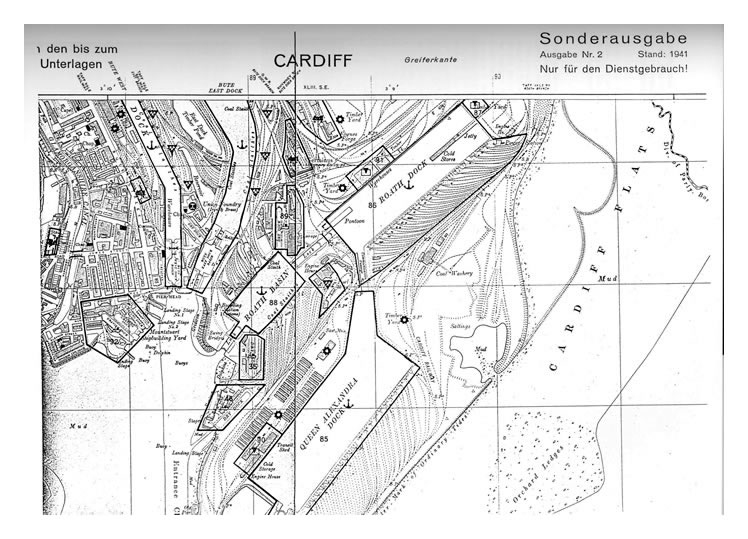 Luftwaffe map of Cardiff Dockland