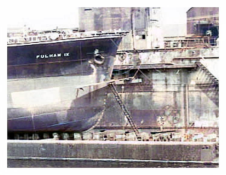 Fulham IX - under repair on the Penarth pontoon.