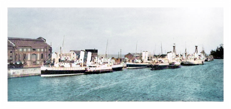 Penarth Dock with Campbell Steamers in 1959