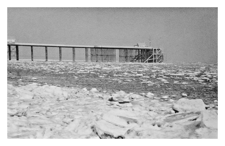 1963 - Two views over at Penarth Beach in January 1963. 