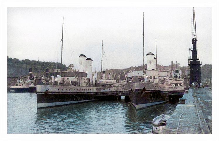 1960 - The Cardiff Queen (left) and the Bristol Queen laid up at Penarth Dock.