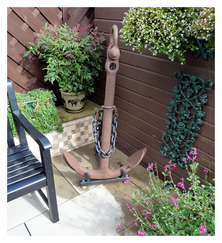 Kedge anchor dredged from Penarth Dock in 1984.