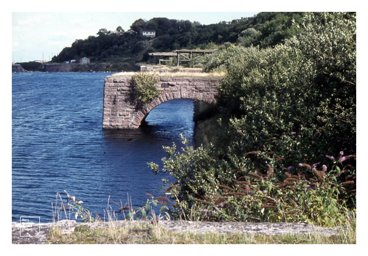 1979 - The fine original 1865 masonry arched piers of Radyr stone upon which the coal tips were installed. 