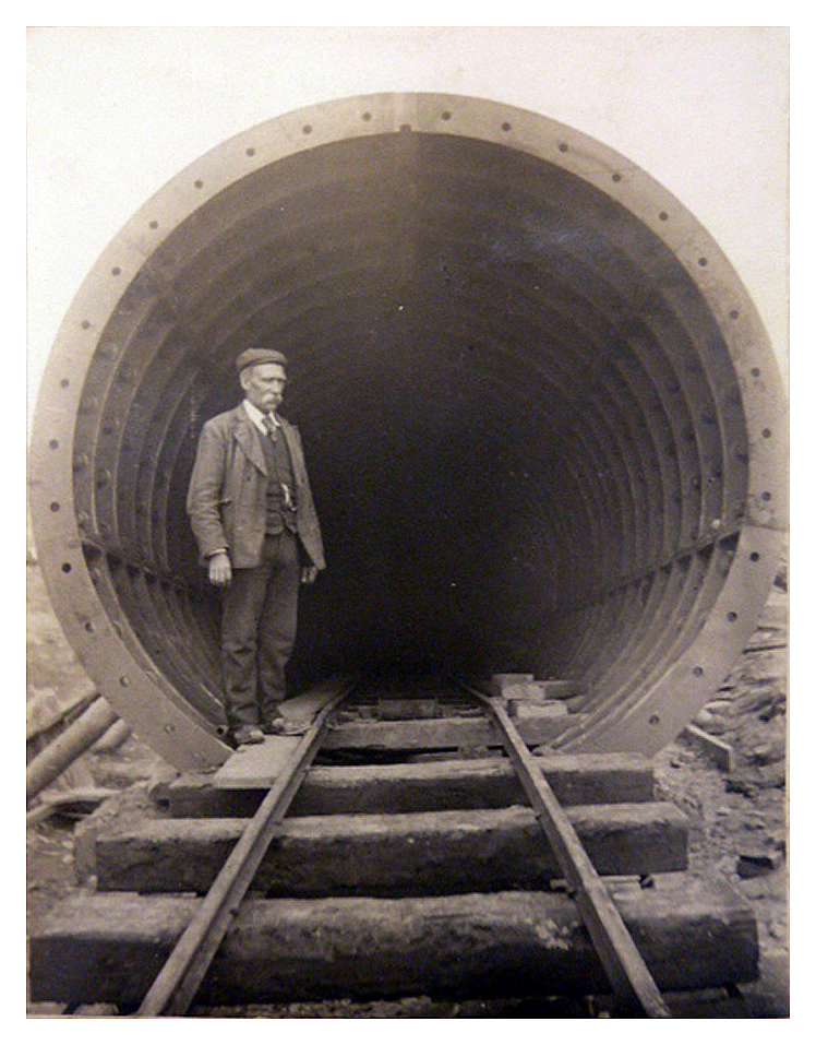 1897 on the northern, Ferry Road, side of the river Ely showing the entrance to the first sections of subway entering the ground