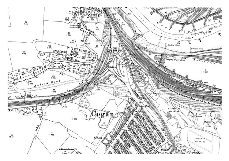 1900 map Cogan, Penarth