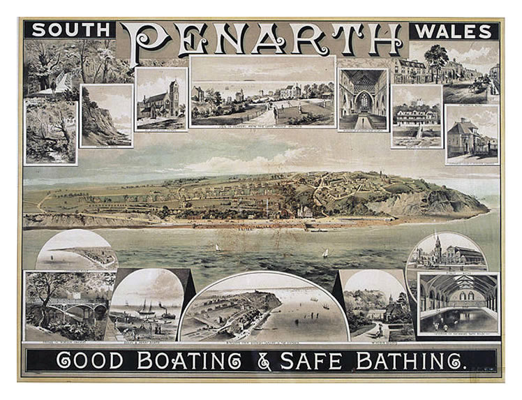 Penarth South Wales - Good boating & Safe Bathing - 1884-94