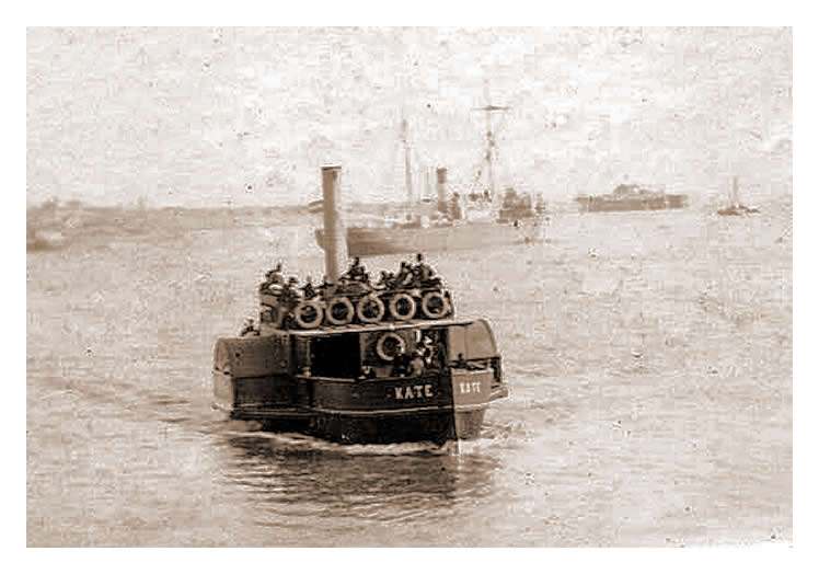The 'Penarth Ferry' the double ended paddle steamer 'Kate' photographed in the 1880's - 2