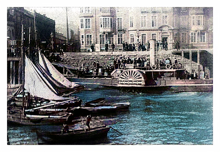 c.1890 - The 'Iona' as the 'Penarth Ferry' at the Pierhead, Bute Docks, Cardiff.