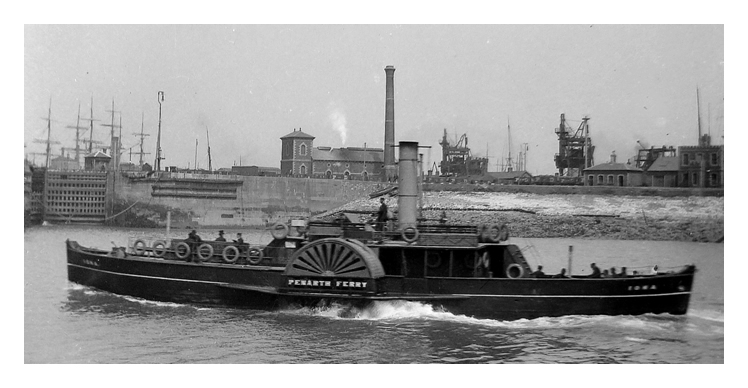 1890's - The Penarth Ferry, p.s. 'Iona', approaching Cardiff. 