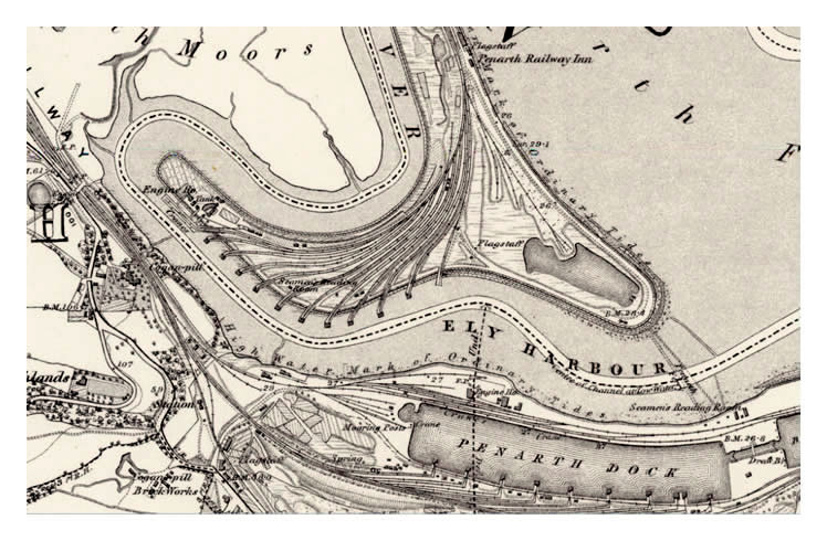 1885 - map Penarth Dock and Ely Tidal Harbour