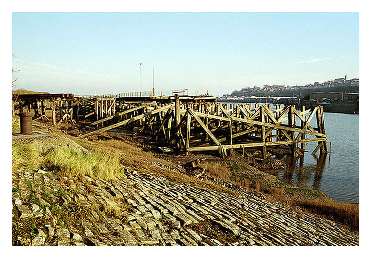 Remains iron ore wharf Ely Tidal Harbour, Penarth Dock
