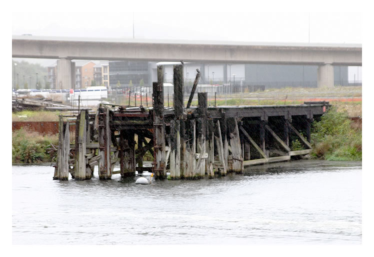 Remains of coal tip - Ely Tidal Harbour, Penarth
