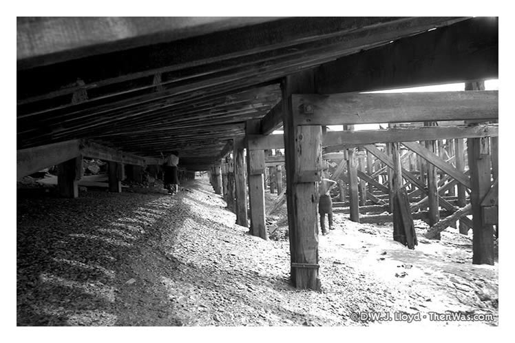The underneath of the collapsing walkway.