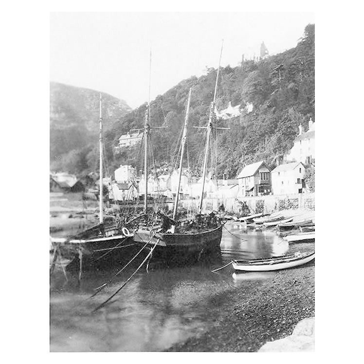 'Lily' lying in Lynmouth harbour.