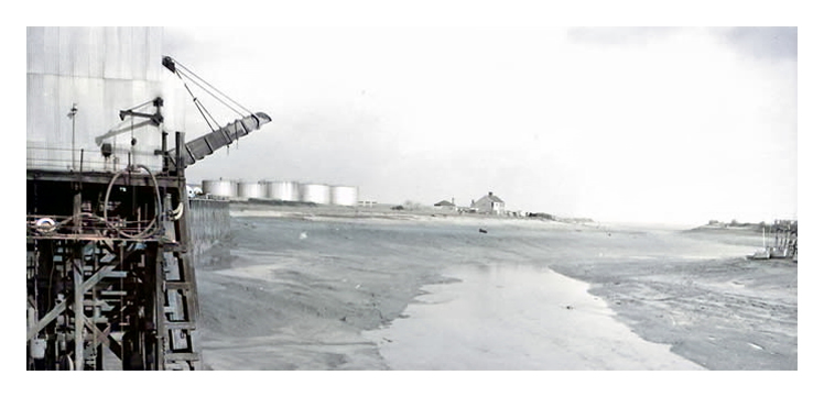 1940's: A view from nearby Coal Tip No. 3 within the River Ely Tidal Harbour.