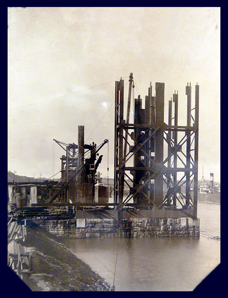 3rd March 1912 - No. 5 hydraulic coal hoist under construction at Penarth Dock the work of Tannett Walker Limited. 