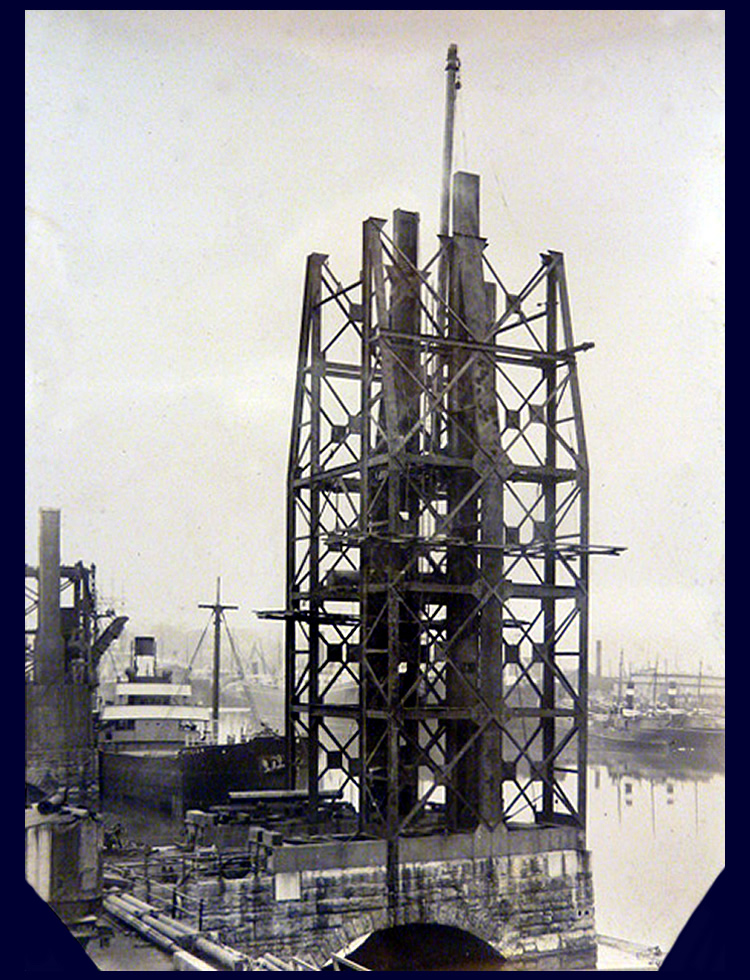 14th April 1912 - No. 5 hydraulic coal hoist under construction at Penarth Dock the work of Tannett Walker Limited. 
