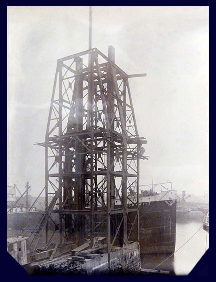 21st April 1912 - No. 5 hydraulic coal hoist under construction at Penarth Dock the work of Tannett Walker Limited. 
