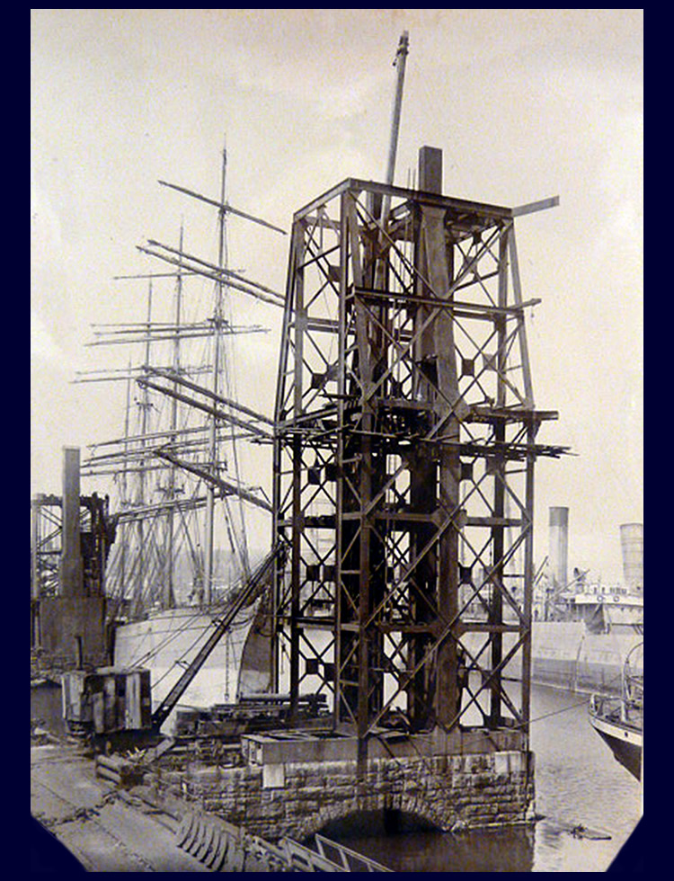 28th April 1912 - No. 5 hydraulic coal hoist under construction at Penarth Dock the work of Tannett Walker Limited. 