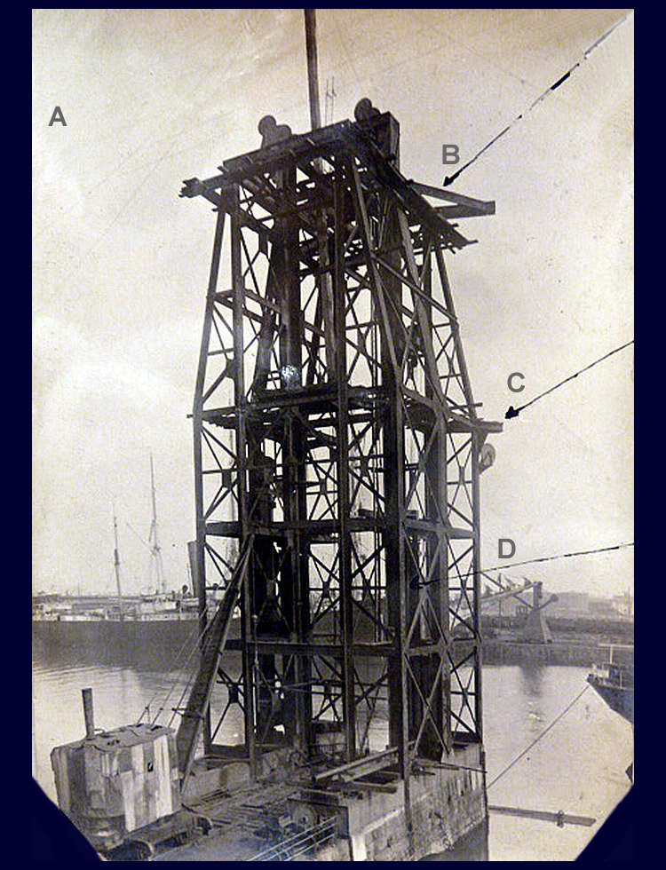 19th May 1912 - No. 5 hydraulic coal hoist under construction at Penarth Dock the work of Tannett Walker Limited.