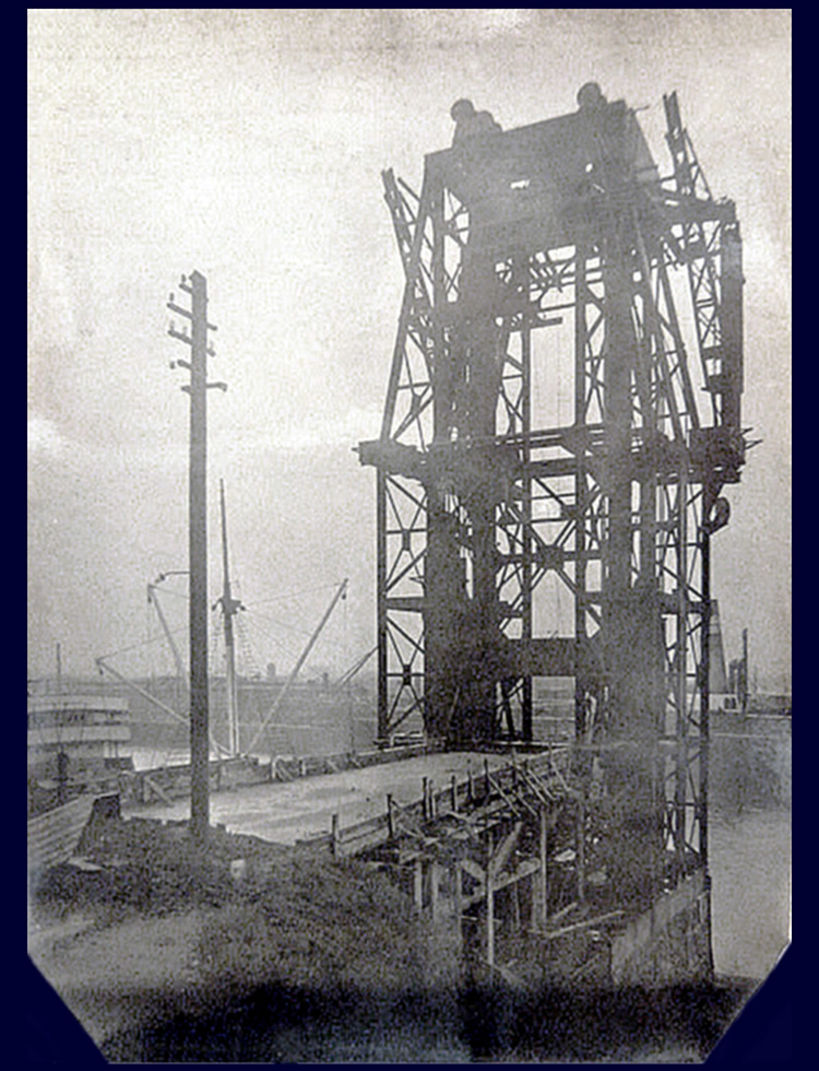 4th August 1912 - No. 5 hydraulic coal hoist under construction at Penarth Dock the work of Tannett Walker Limited.