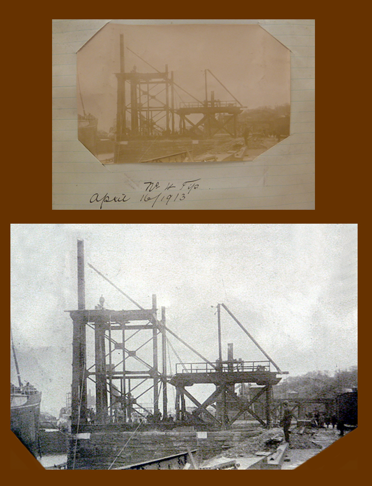16th April 1913 - No. 4 hydraulic coal hoist under construction at Penarth Dock the work of the East Ferry Road Engineering Company Limited.
