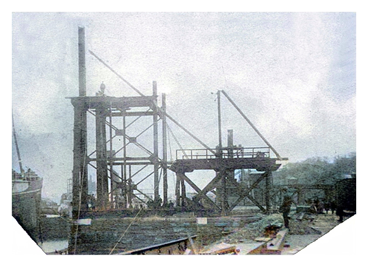 16th April 1913 - No. 4 hydraulic coal hoist under construction at Penarth Dock the work of the East Ferry Road Engineering Company Limited.