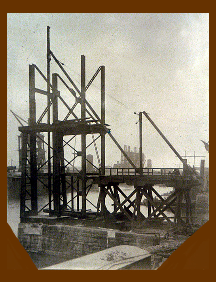 20th April 1913 - No. 4 hydraulic coal hoist under construction at Penarth Dock the work of the East Ferry Road Engineering Company Limited.