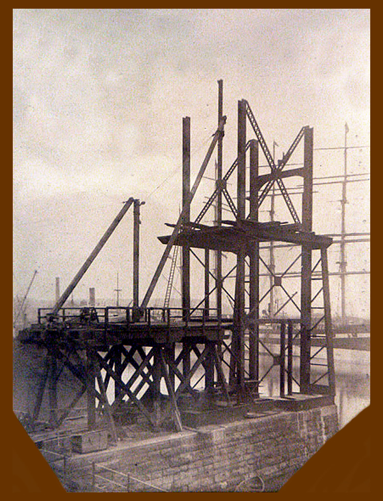 20th April 1913 - No. 4 hydraulic coal hoist under construction at Penarth Dock the work of the East Ferry Road Engineering Company Limited.