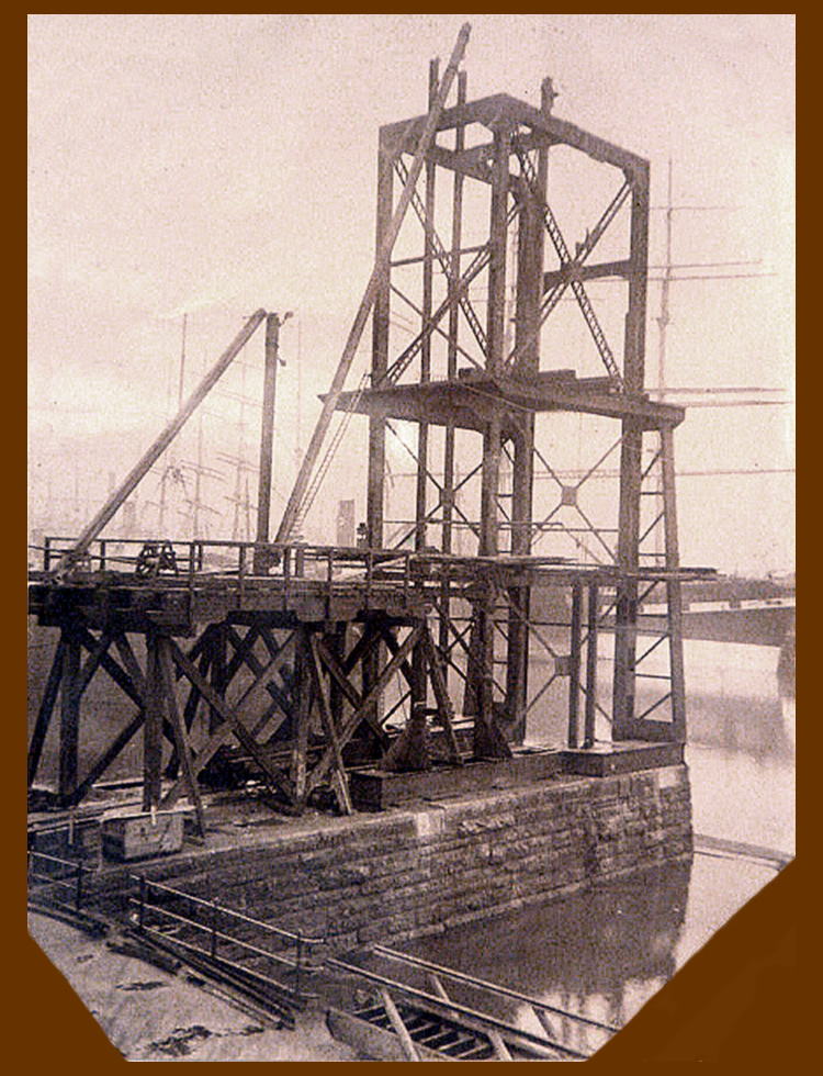 27th April 1913 - No. 4 hydraulic coal hoist under construction at Penarth Dock the work of the East Ferry Road Engineering Company Limited. 
