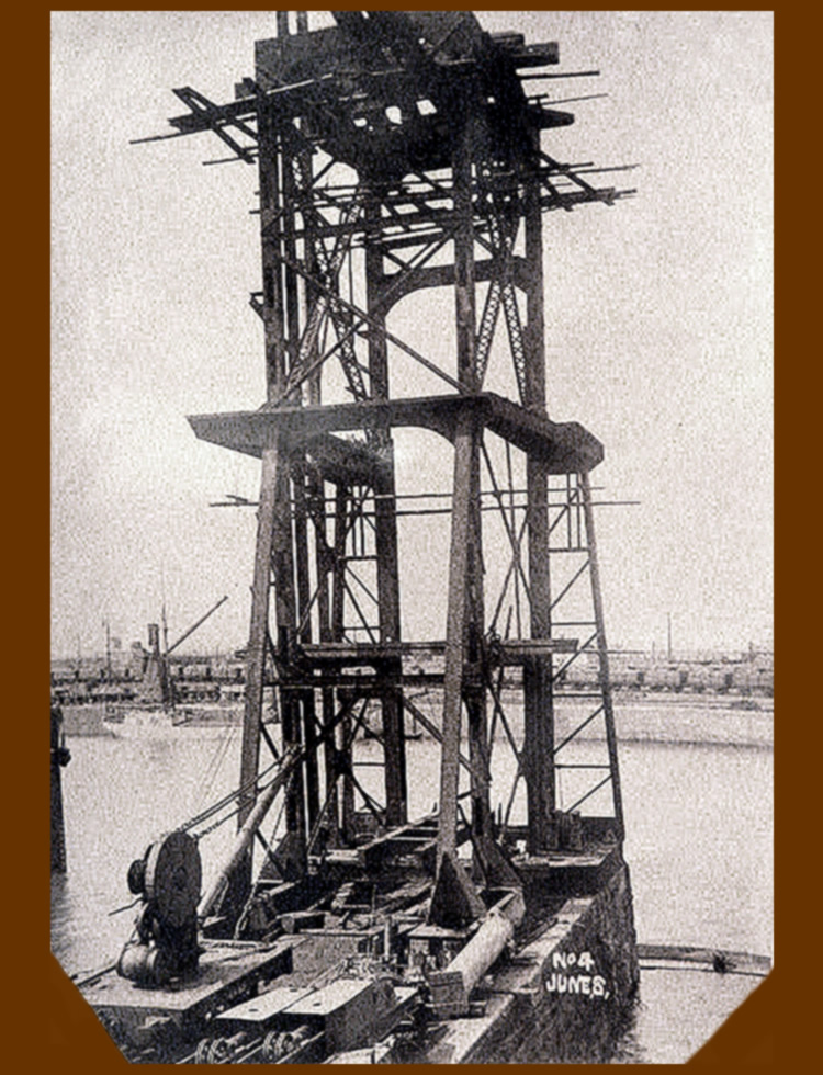 8th June 1913 - No. 4 hydraulic coal hoist under construction at Penarth Dock the work of the East Ferry Road Engineering Company Limited.