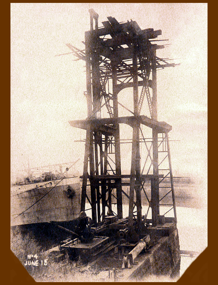 15th June 1913 - No. 4 hydraulic coal hoist under construction at Penarth Dock the work of the East Ferry Road Engineering Company Limited.