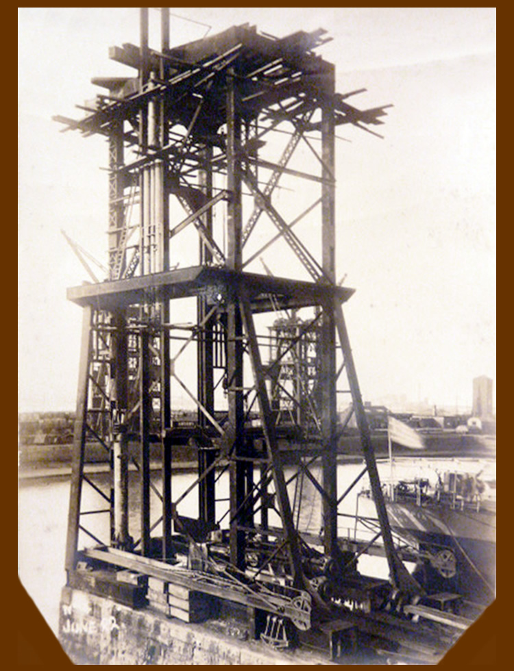 20th June 1913 - No. 4 hydraulic coal hoist under construction at Penarth Dock the work of the East Ferry Road Engineering Company Limited.