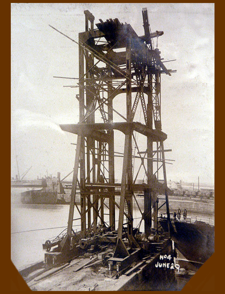 29th June 1913 - No. 4 hydraulic coal hoist under construction at Penarth Dock the work of the East Ferry Road Engineering Company Limited.